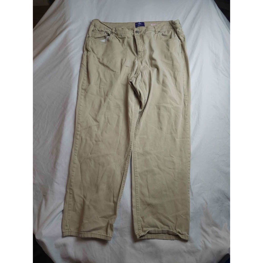 JMS‎ Just My Size Jeans Womens Size 20W Brown Tan Denim Straight Leg Pockets
